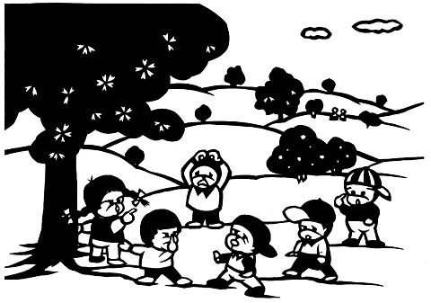切りえ「だるまさんがころんだ」